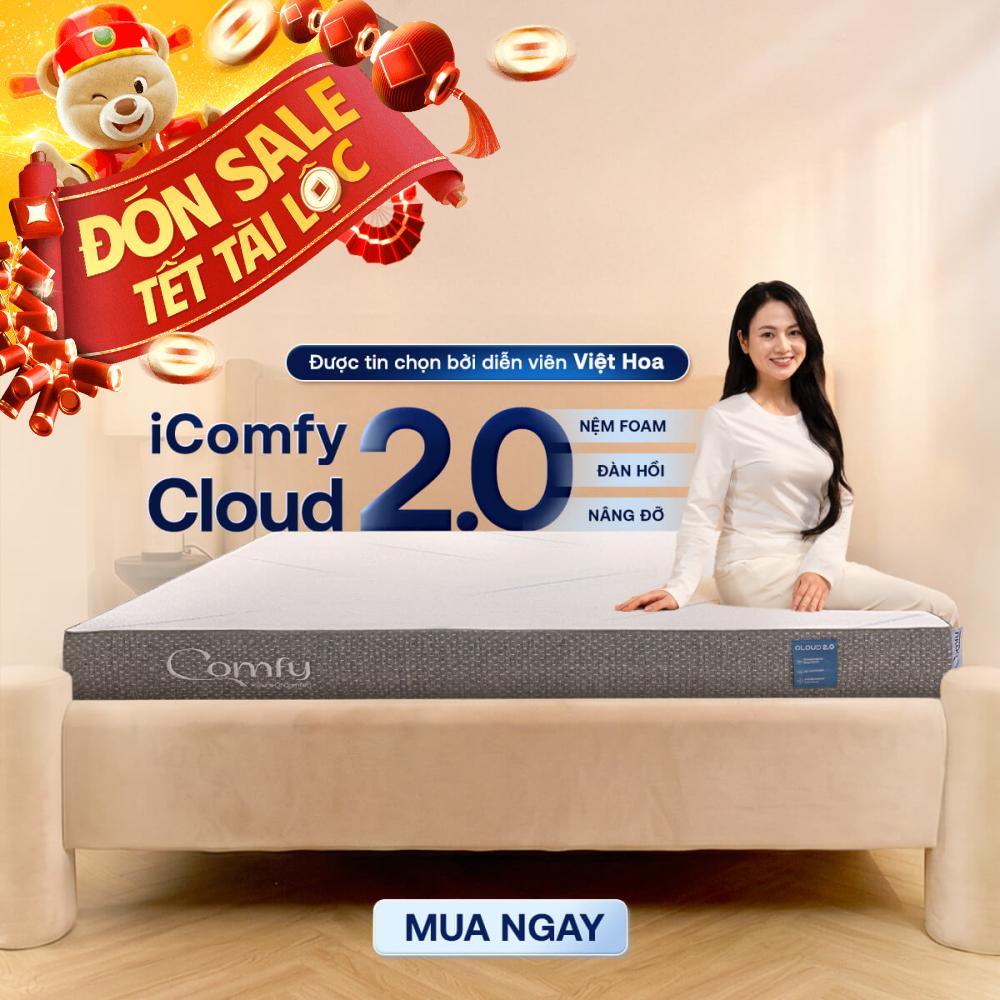 Nệm foam Comfy Cloud 2.0 siêu đàn hồi dày 15cm