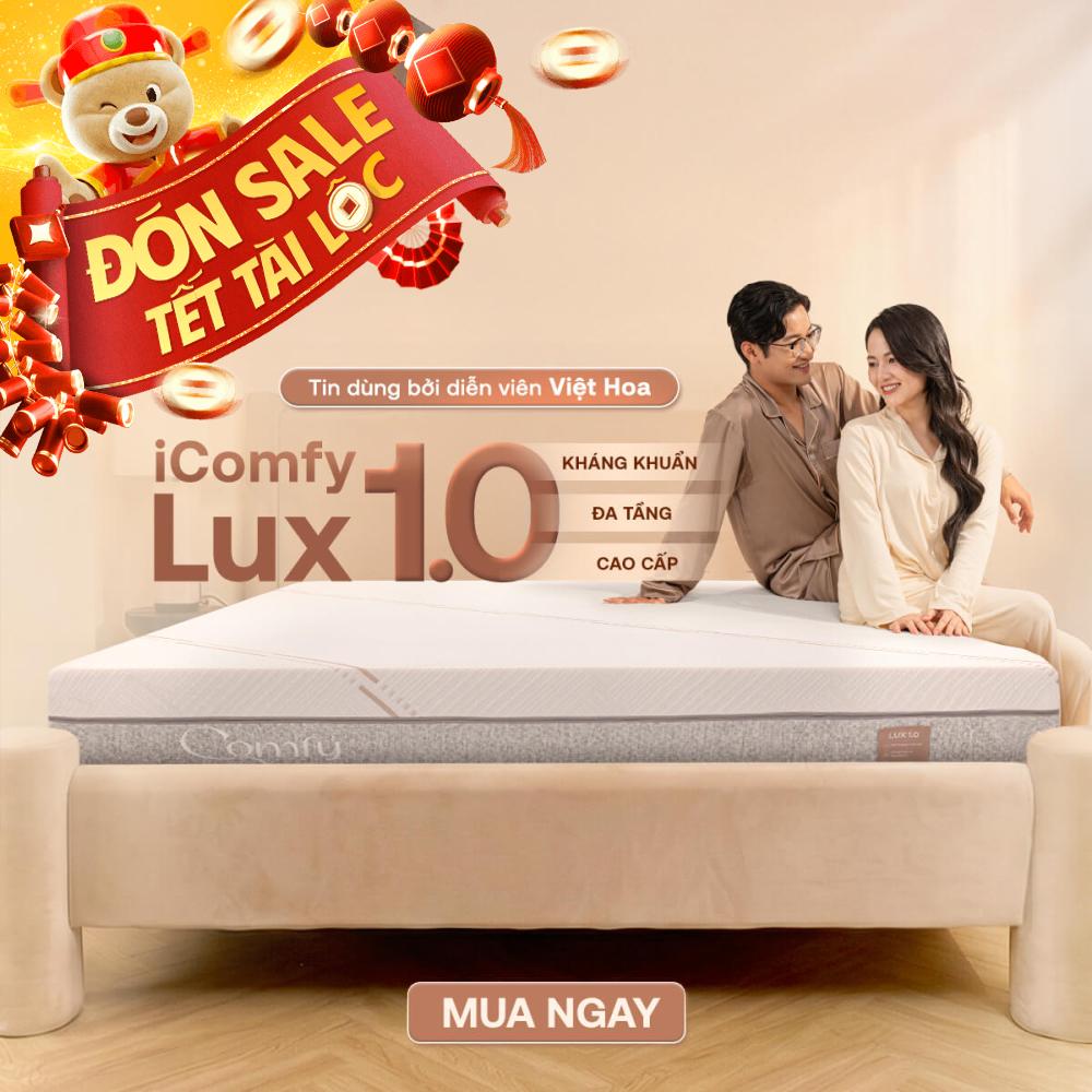 Nệm foam làm mát, kháng khuẩn nâng đỡ 5 vùng Comfy Lux 1.0