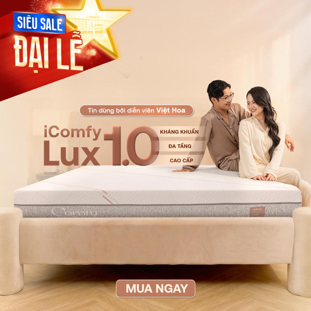 Nệm foam làm mát, kháng khuẩn nâng đỡ 5 vùng Comfy Lux 1.0