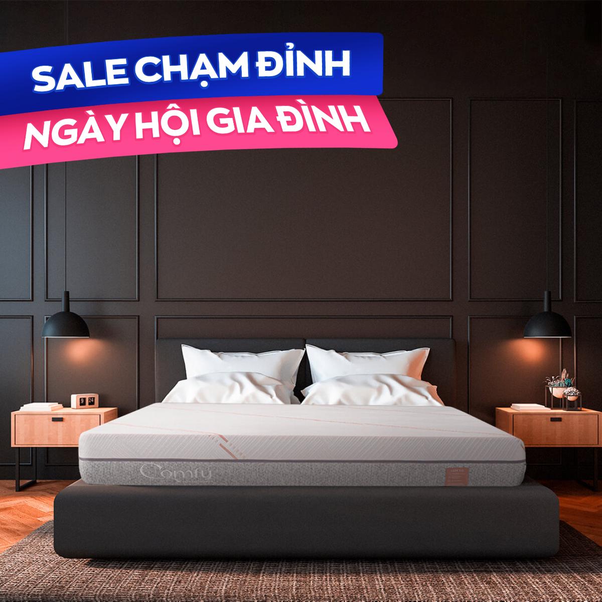 Nệm foam Comfy Lux 1.0 cao cấp kháng khuẩn kép dày 20cm