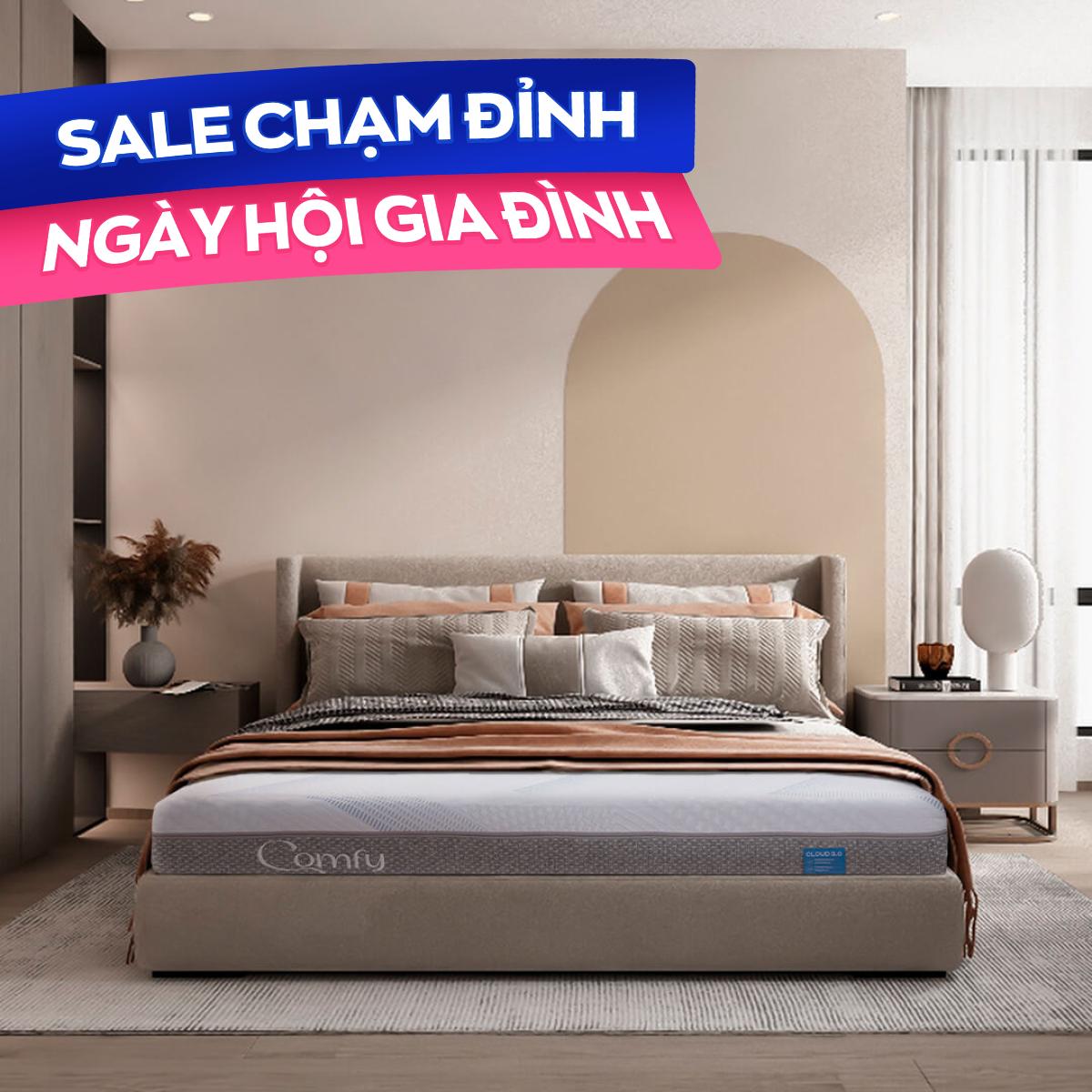 Nệm foam Comfy Cloud 3.0 cân bằng trọng lực dày 18cm