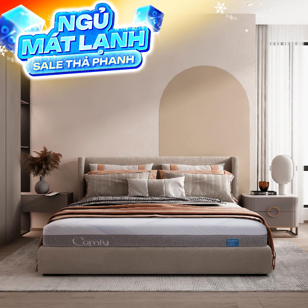 Nệm foam Comfy Cloud 3.0 cân bằng trọng lực dày 18cm