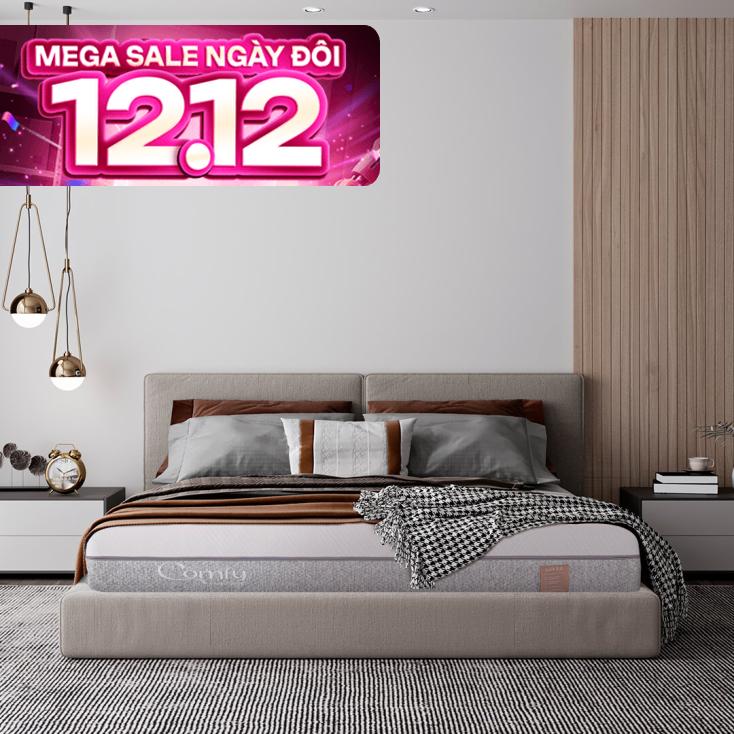 Nệm foam Comfy Lux 2.0 cao cấp kháng khuẩn kép dày 22cm