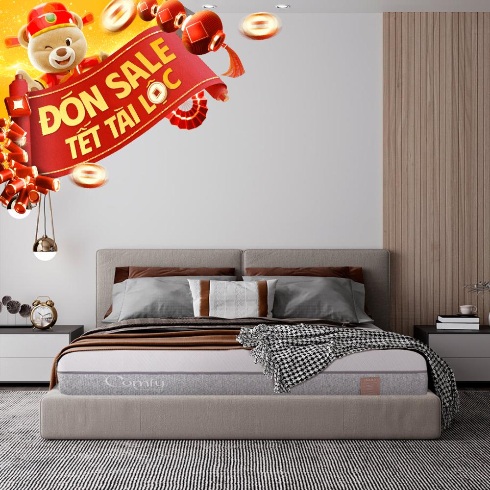 Nệm foam Comfy Lux 2.0 cao cấp kháng khuẩn kép dày 22cm