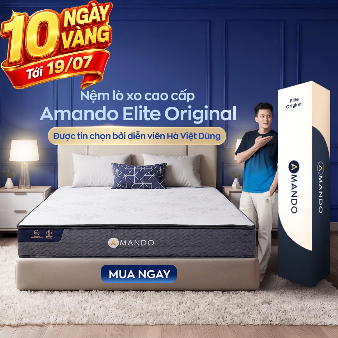 Nệm lò xo Amando Elite Original túi độc lập tiêu chuẩn khách sạn 5 sao dày 23cm