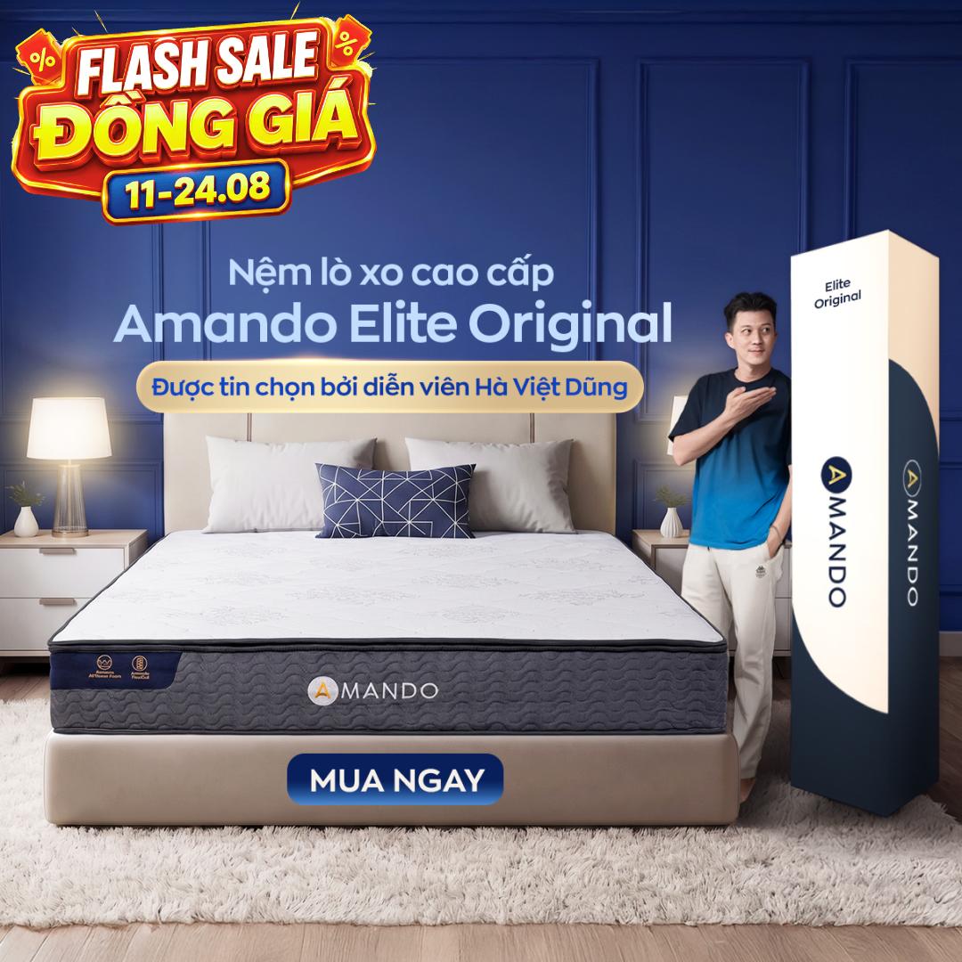 Nệm lò xo Amando Elite Original túi độc lập tiêu chuẩn khách sạn 5 sao dày 23cm