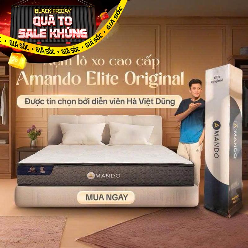 Nệm lò xo Amando Elite Original túi độc lập tiêu chuẩn khách sạn 5 sao dày 23cm