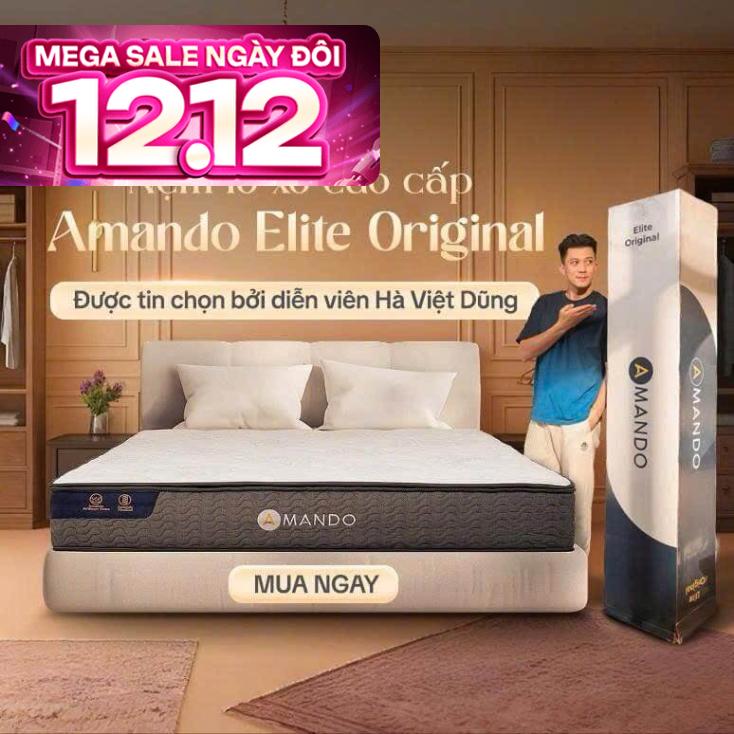 Nệm lò xo Amando Elite Original túi độc lập tiêu chuẩn khách sạn 5 sao dày 23cm