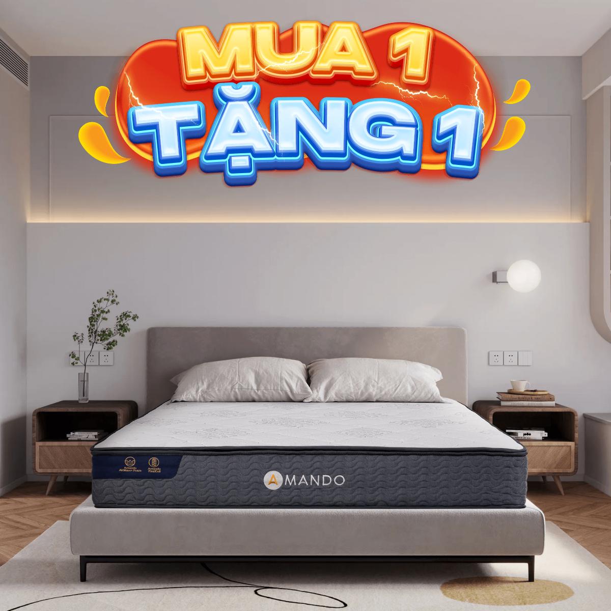Nệm lò xo Amando Elite Original túi độc lập tiêu chuẩn khách sạn 5 sao dày 23cm