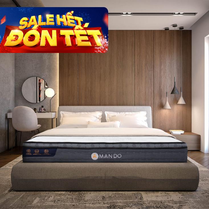 Nệm lò xo túi độc lập Amando Elite Plus giảm tiếng ồn dày 25cm