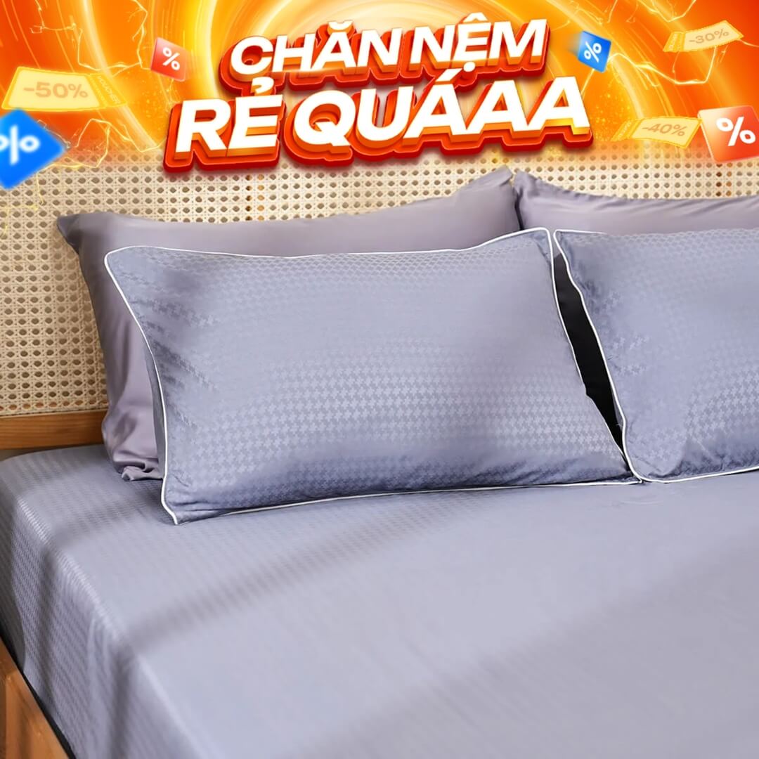 Bộ Ga chun microfiber Amando Ellie họa tiết 4 chi tiết