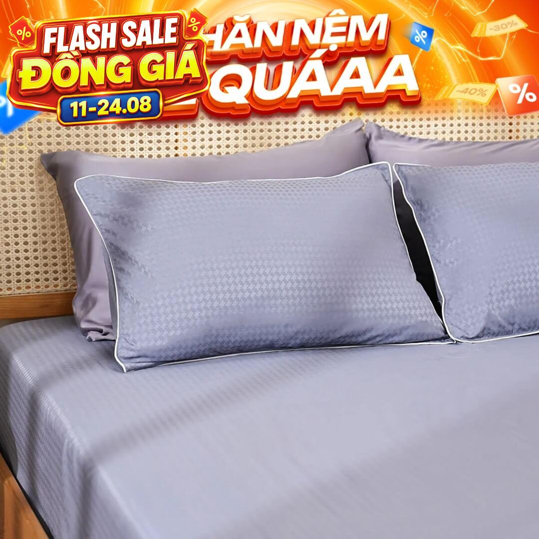 Bộ Ga chun microfiber Amando Ellie họa tiết 4 chi tiết