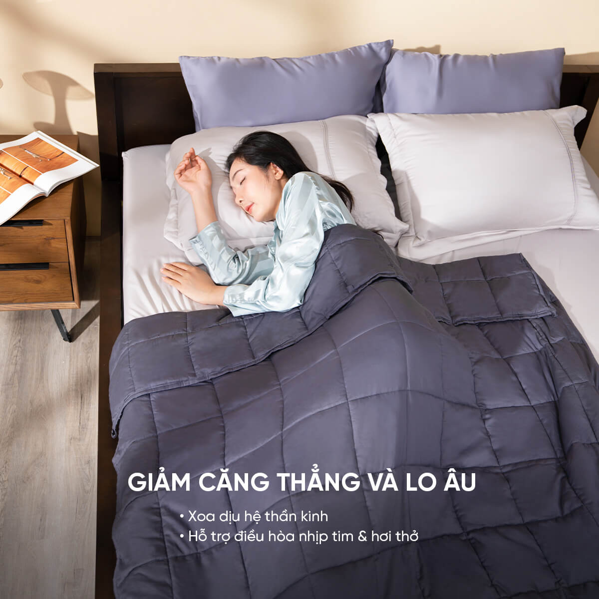 Chăn trọng lượng giúp giảm căng thẳng và lo âu