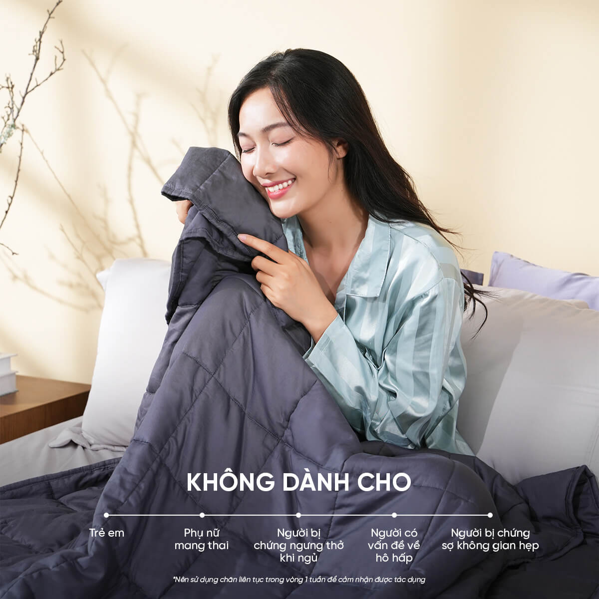 Cần lưu ý khi sử dụng chăn trọng lực