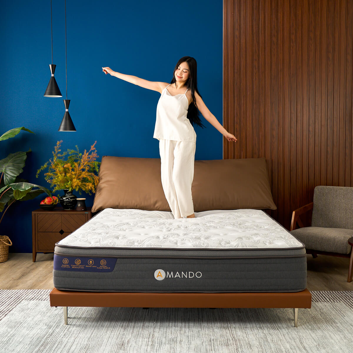 Đệm lò xo túi độc lập Amando