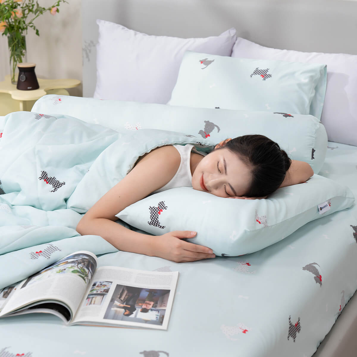 Bộ ga chun tencel Amando Celia 4 chi tiết TP009