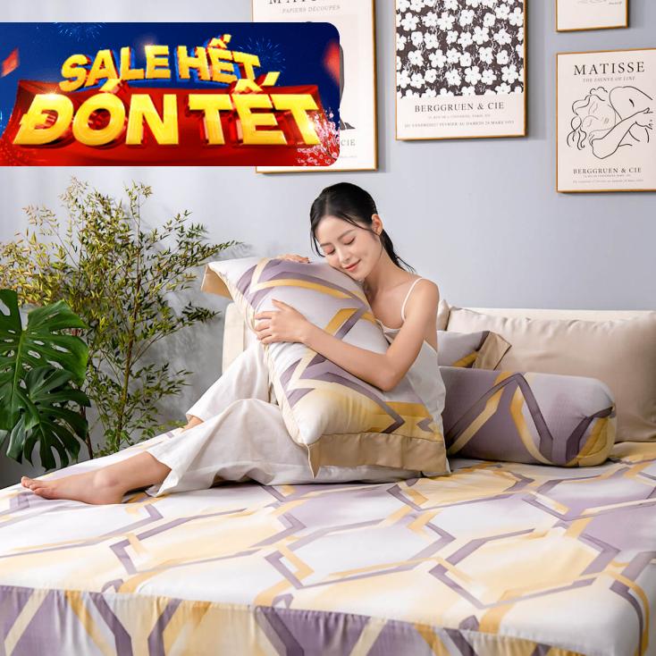 Bộ ga chun Lụa tencel cao cấp Amando Bliss 4 chi tiết mã TC007