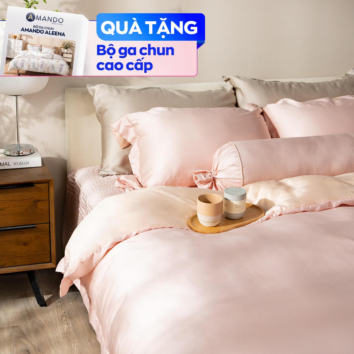 Bộ chăn ga phủ chần Lụa Tencel cao cấp Amando Élan 5 chi tiết TC002 - Thumbnail