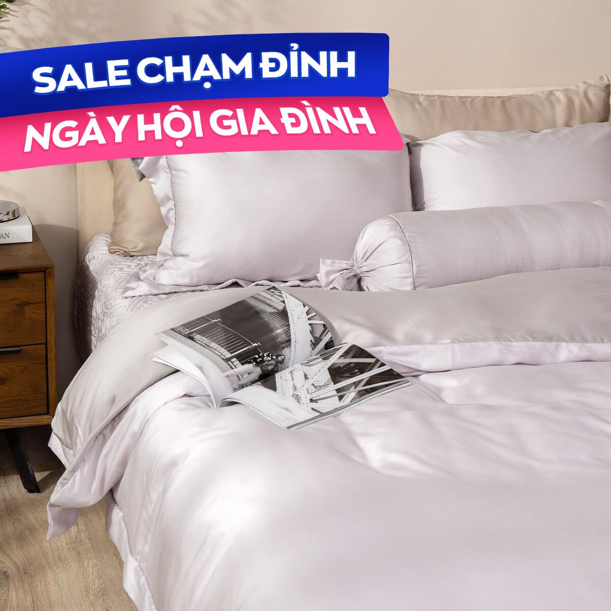 Bộ chăn ga chun chần Lụa Tencel cao cấp Amando Élan 5 chi tiết TC001 - Thumbnail
