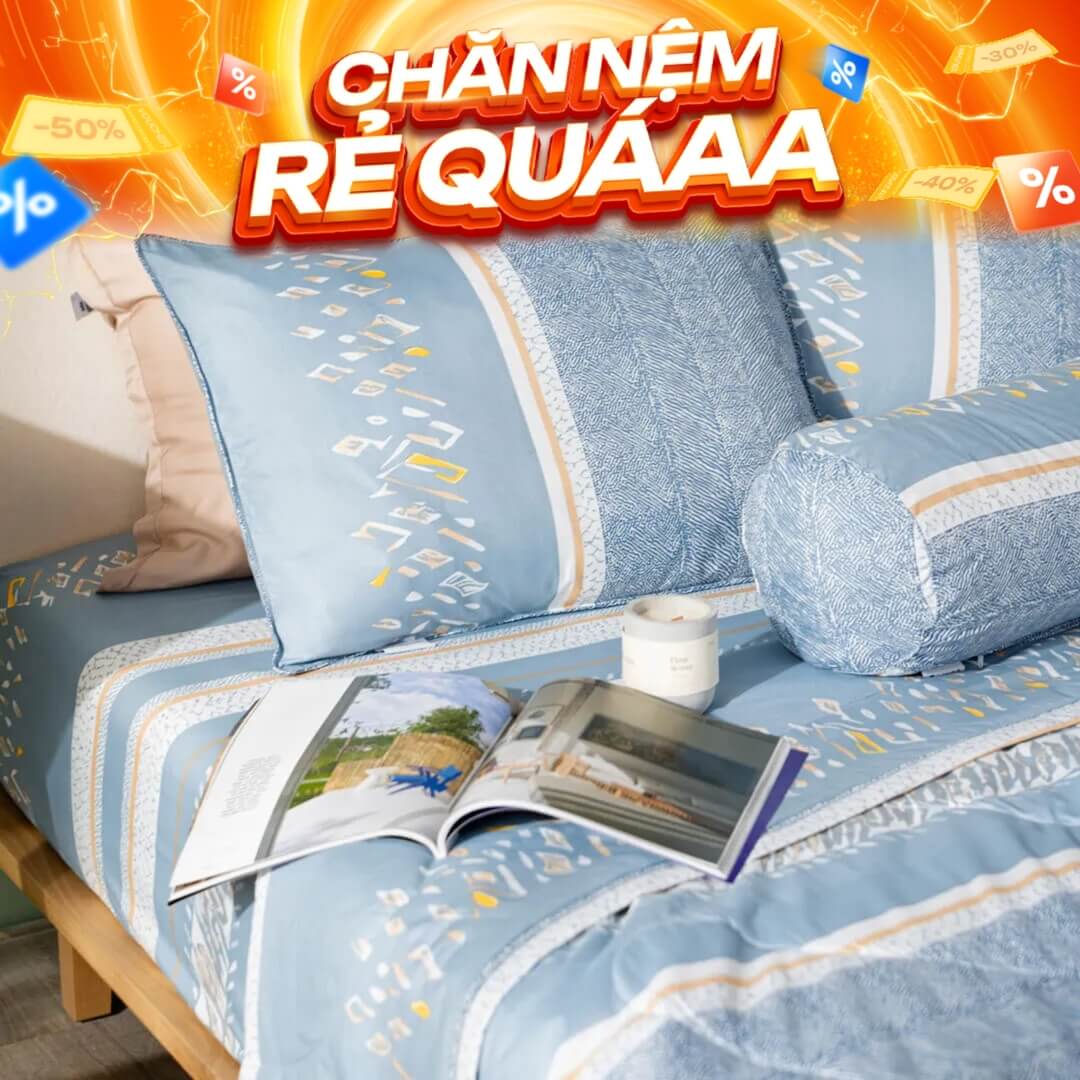 Bộ Ga chun microfiber Amando Ellie họa tiết 4 chi tiết