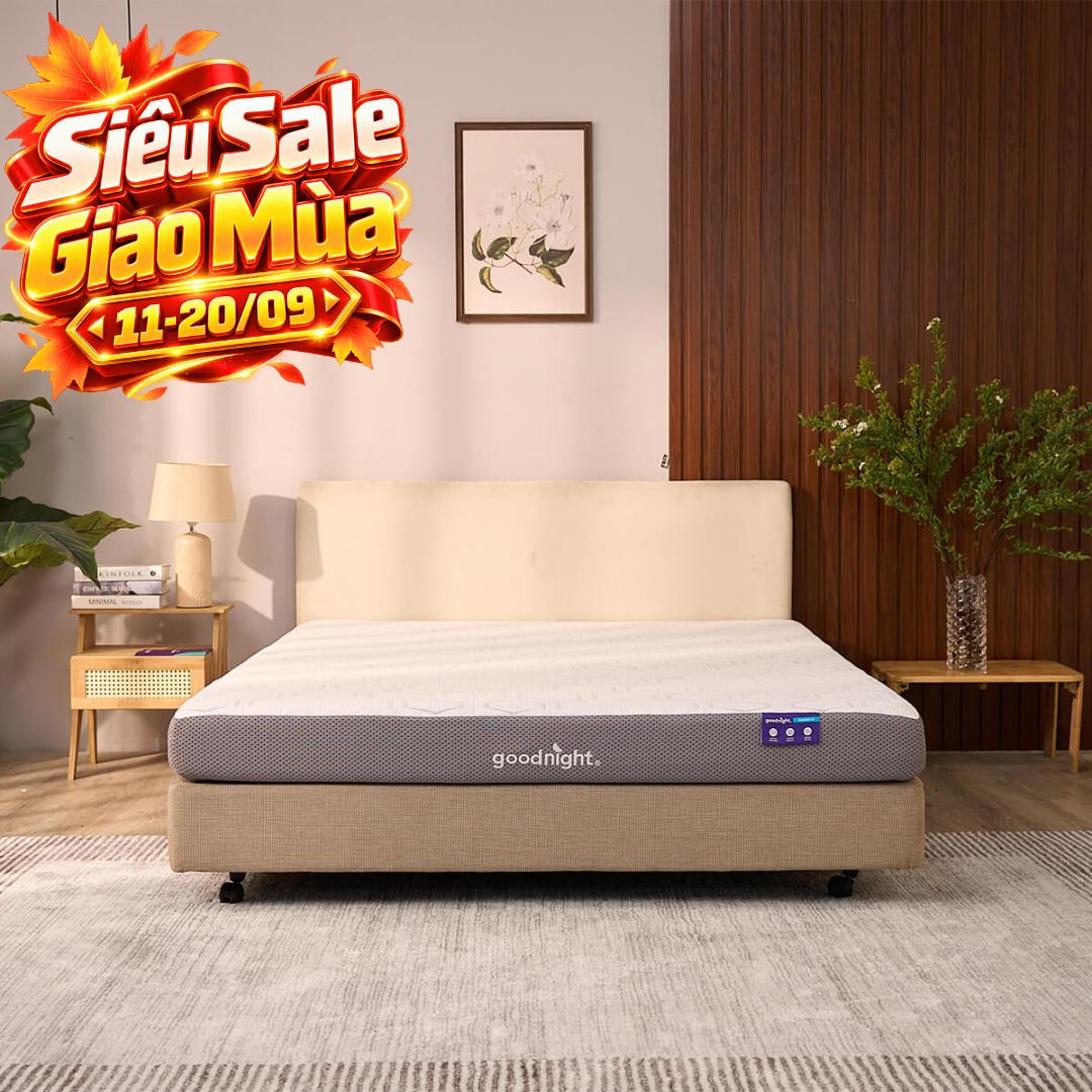 Nệm foam Goodnight Massage 2.0 (Hachi) giảm áp lực dày 15cm