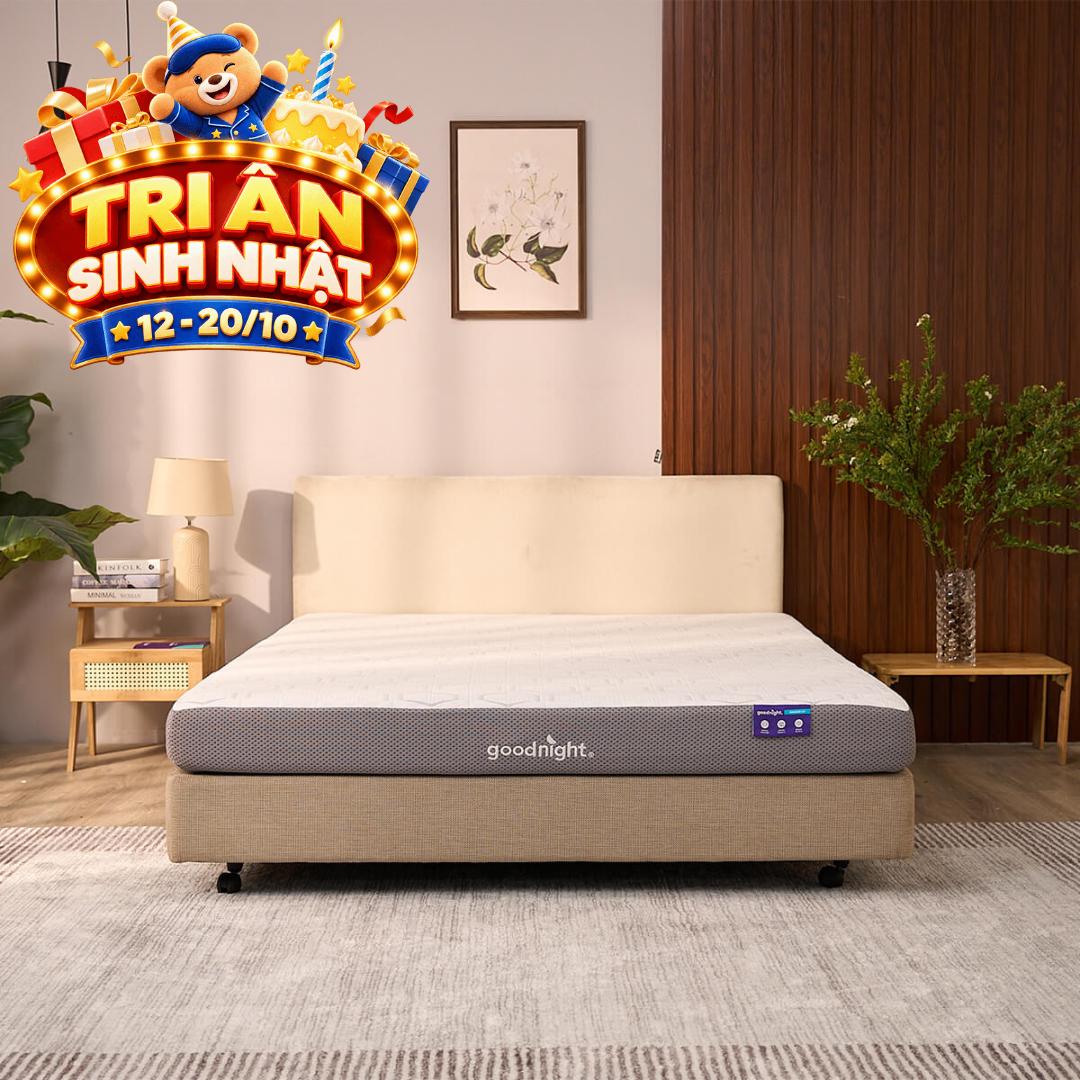 Nệm foam Goodnight Massage 2.0 (Hachi) giảm áp lực dày 15cm