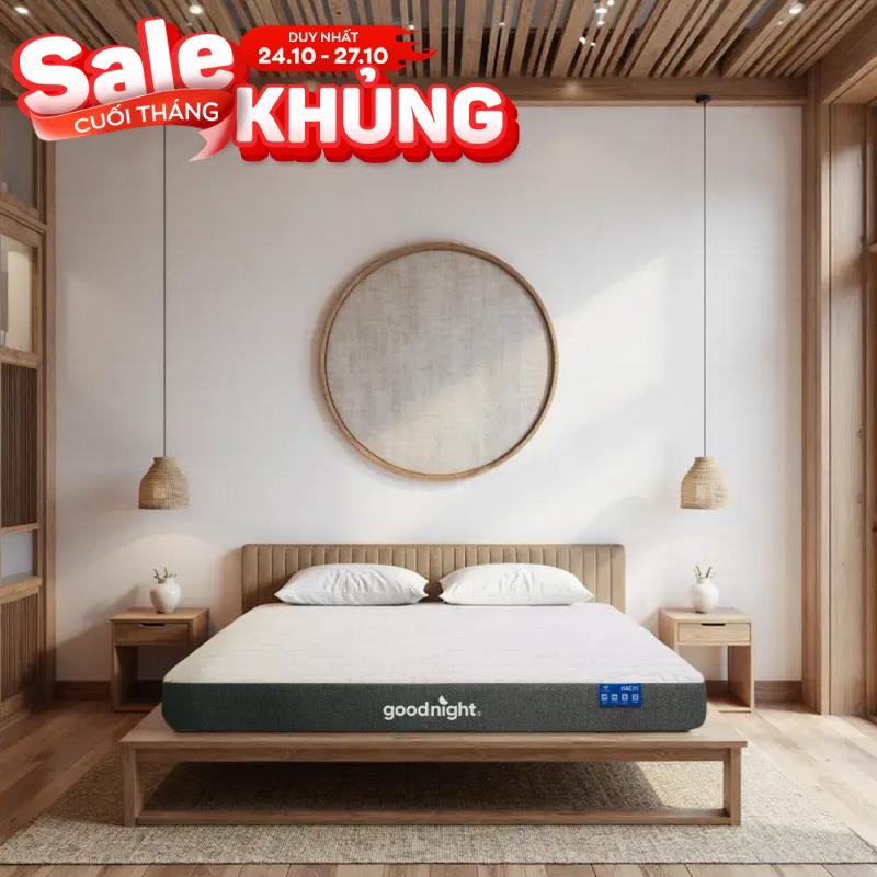 Nệm foam Goodnight Massage 2.0 (Hachi) giảm áp lực dày 15cm