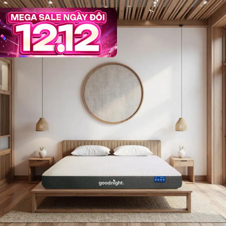 Nệm foam Goodnight Massage 2.0 (Hachi) giảm áp lực dày 15cm