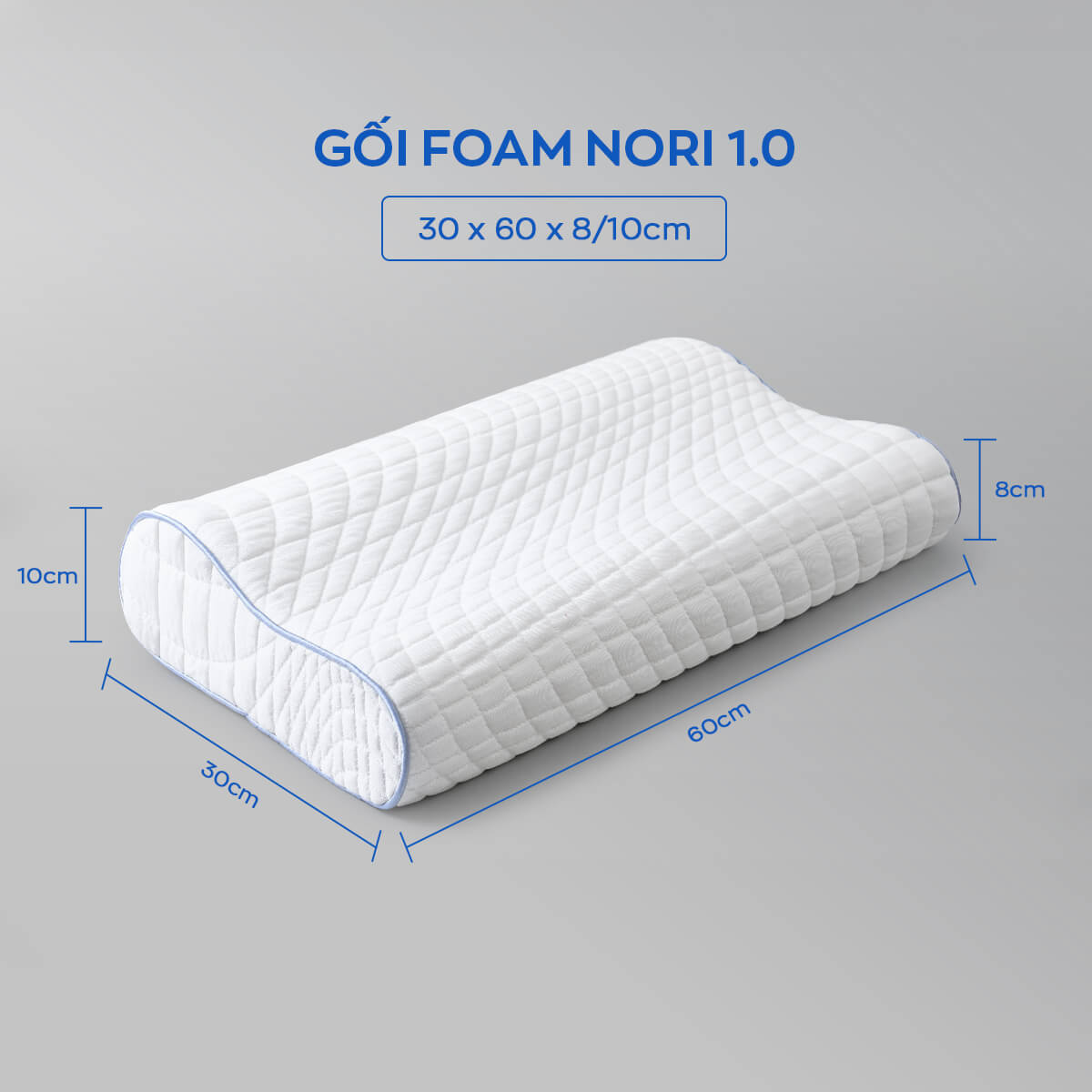 Gối foam Goodnight Nori 1.0 lượn sóng nâng đỡ cổ vai gáy