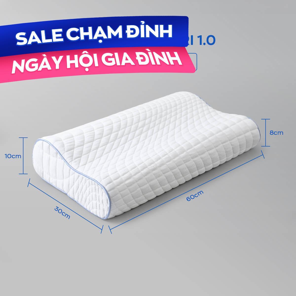 Gối foam Goodnight Nori 1.0 lượn sóng nâng đỡ cổ vai gáy