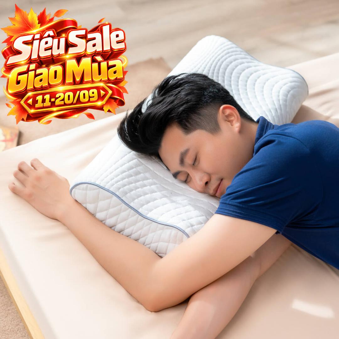 Gối foam Goodnight Nori 1.0 lượn sóng nâng đỡ cổ vai gáy