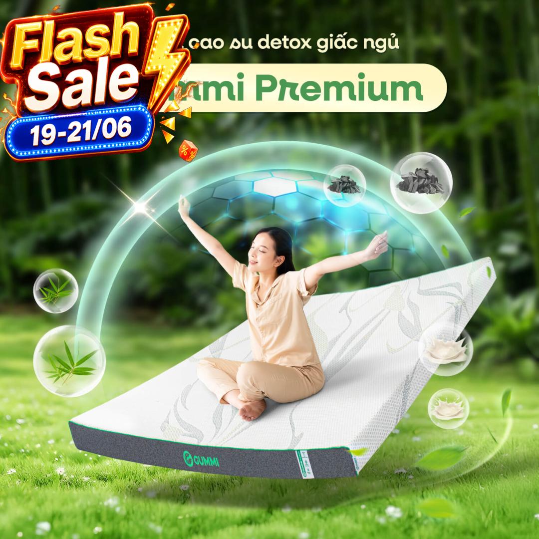 Nệm cao su thiên nhiên Gummi Premium detox giấc ngủ