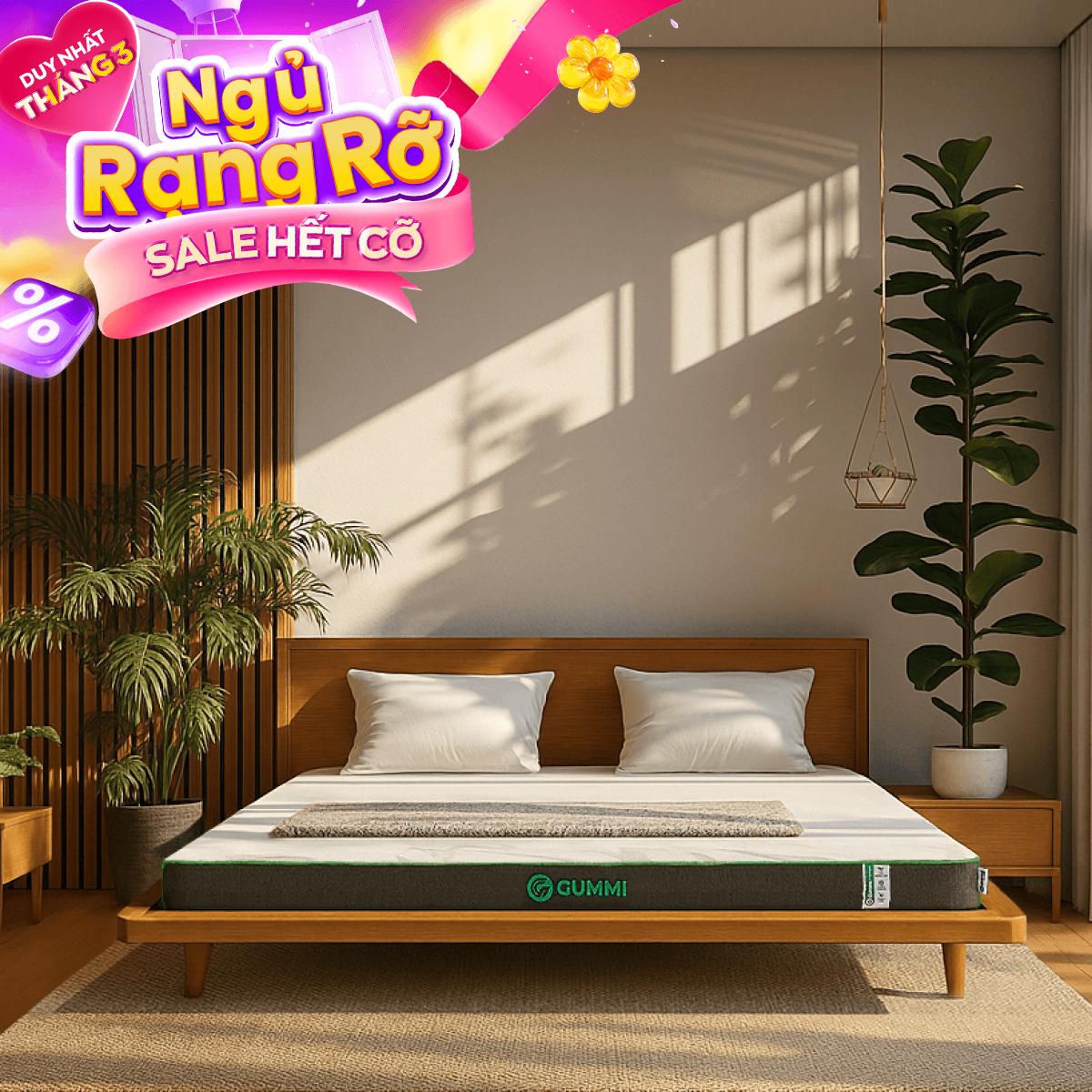 Nệm cao su thiên nhiên Gummi Premium detox giấc ngủ dày 10cm