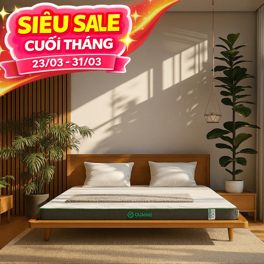 Nệm cao su thiên nhiên Gummi Premium detox giấc ngủ dày 10cm