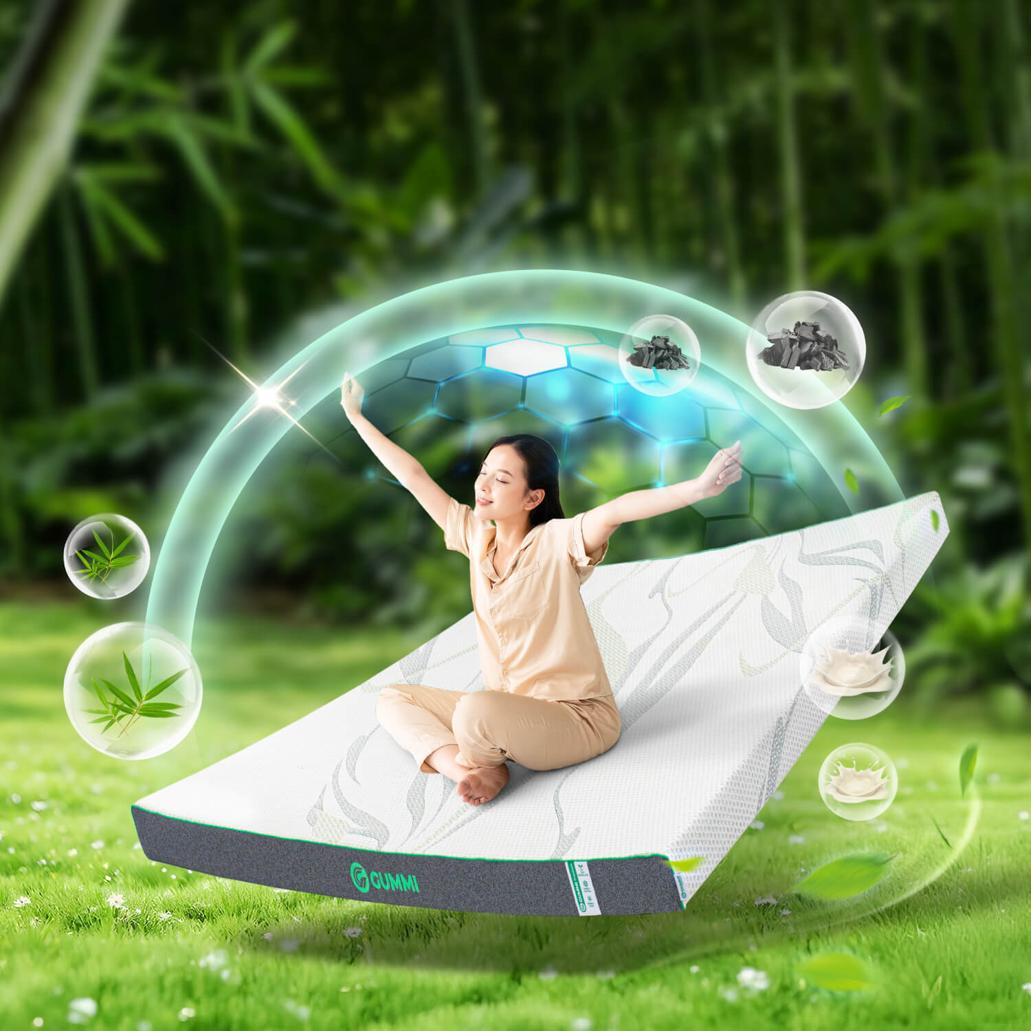 Nệm cao su thiên nhiên Gummi Premium detox giấc ngủ