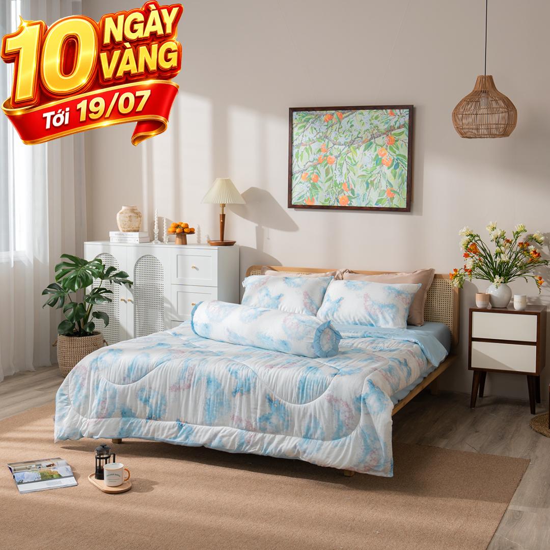 Bộ ga chun sợi gỗ thiên nhiên tencel Amando Aleena 5 chi tiết