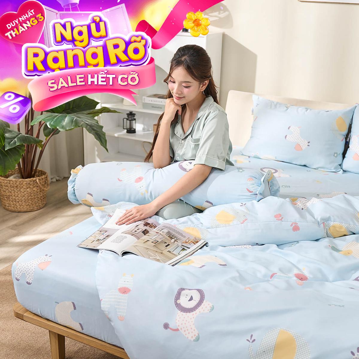 Bộ ga chun sợi gỗ thiên nhiên tencel Amando Aleena 4 chi tiết