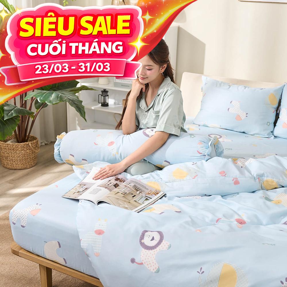 Bộ ga chun sợi gỗ thiên nhiên tencel Amando Aleena 4 chi tiết