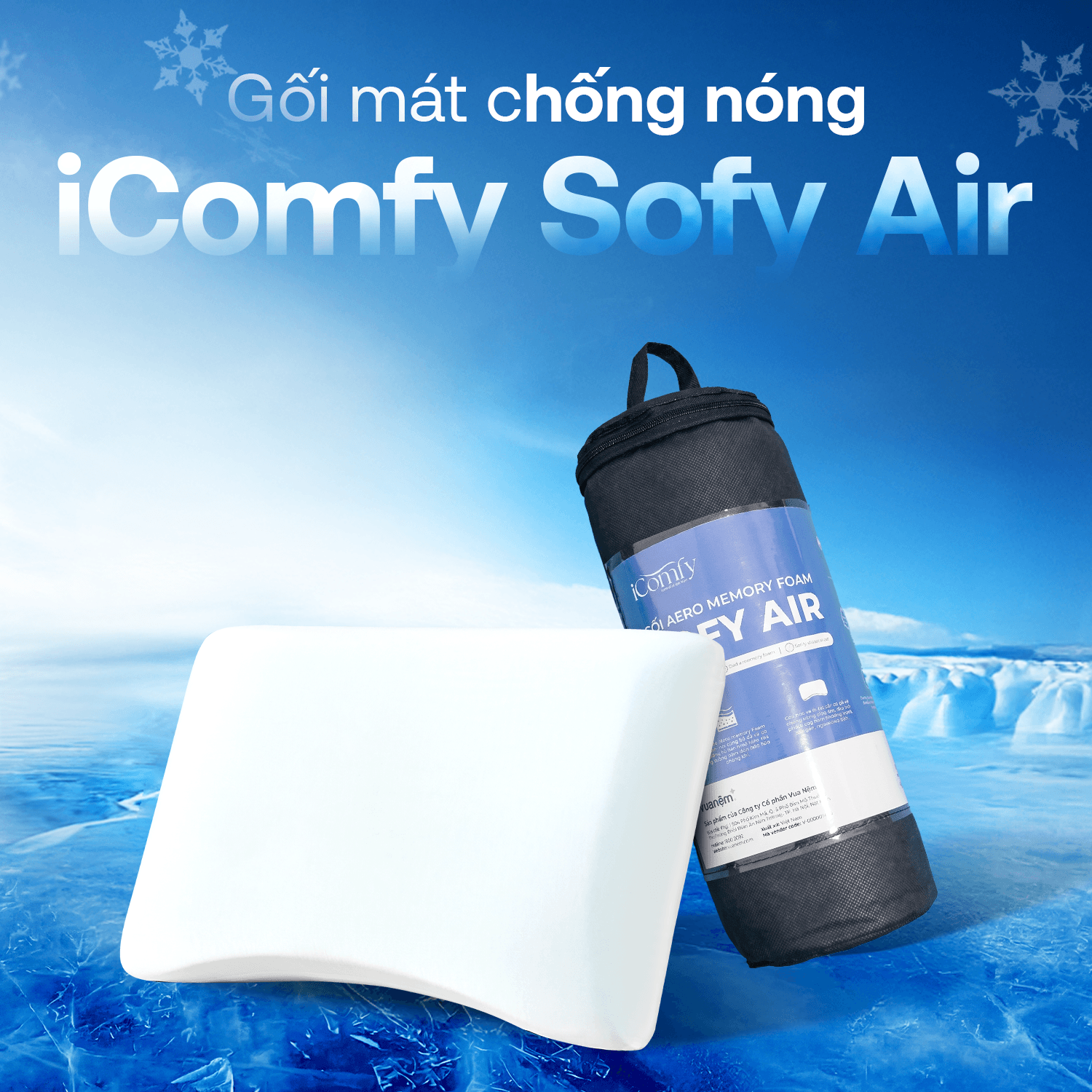 [BST Ngủ Mát] Gối foam iComfy Sofy Air Êm Mát Chống Nóng