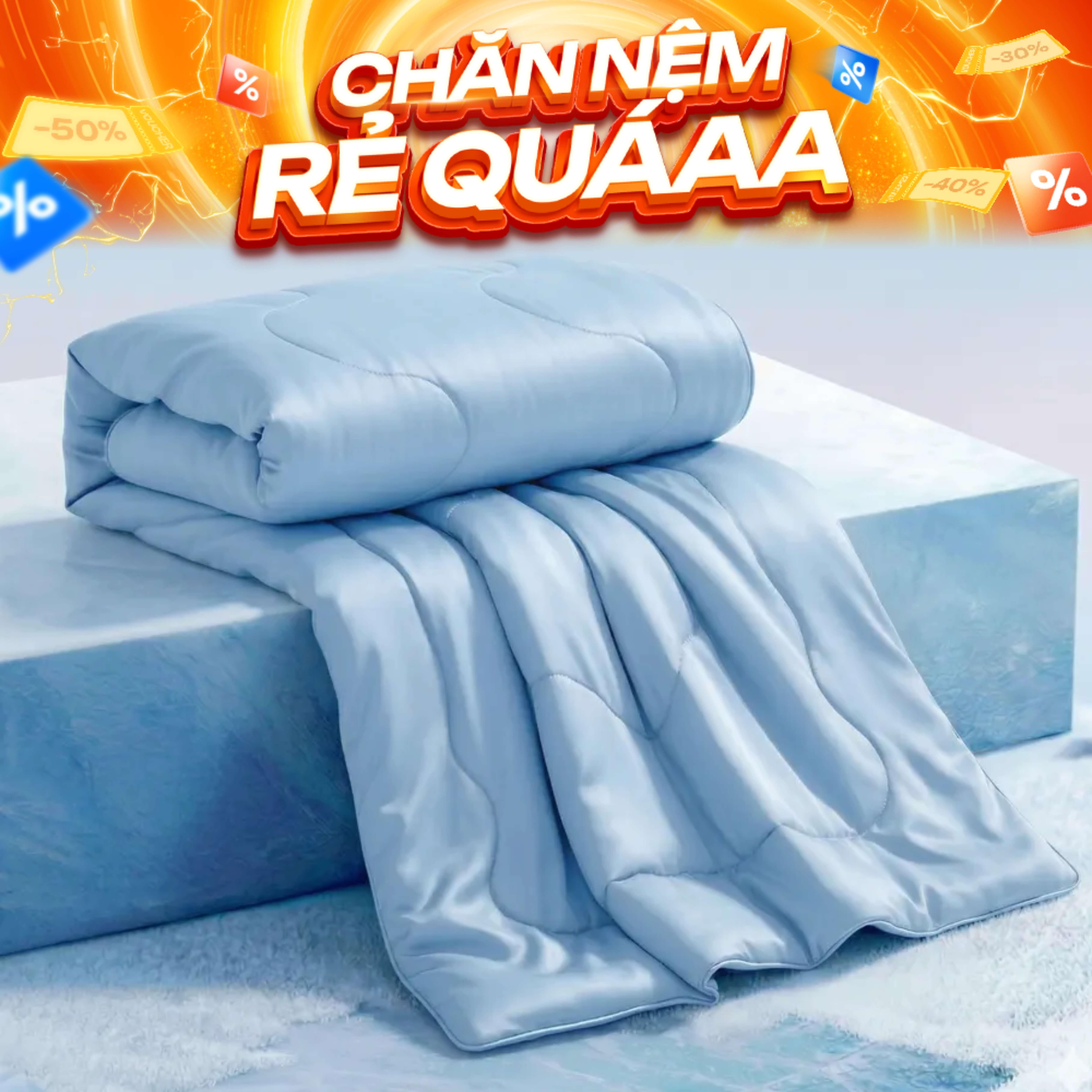 Chăn băng tuyết Amando Ice Silk mỏng nhẹ, giải nhiệt mùa hè