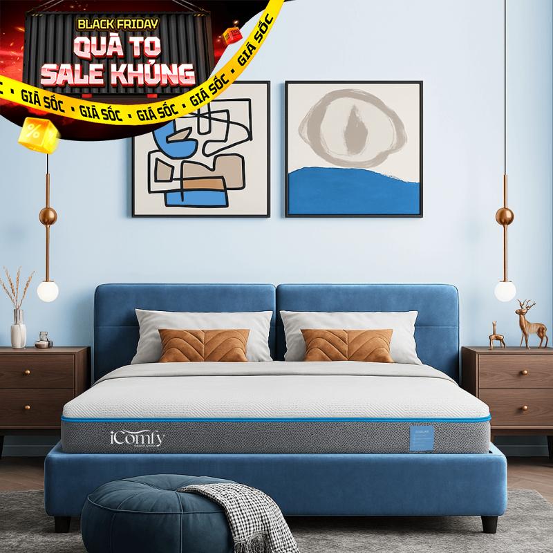 Nệm foam iComfy Coolax massage thoáng mát dày 15cm