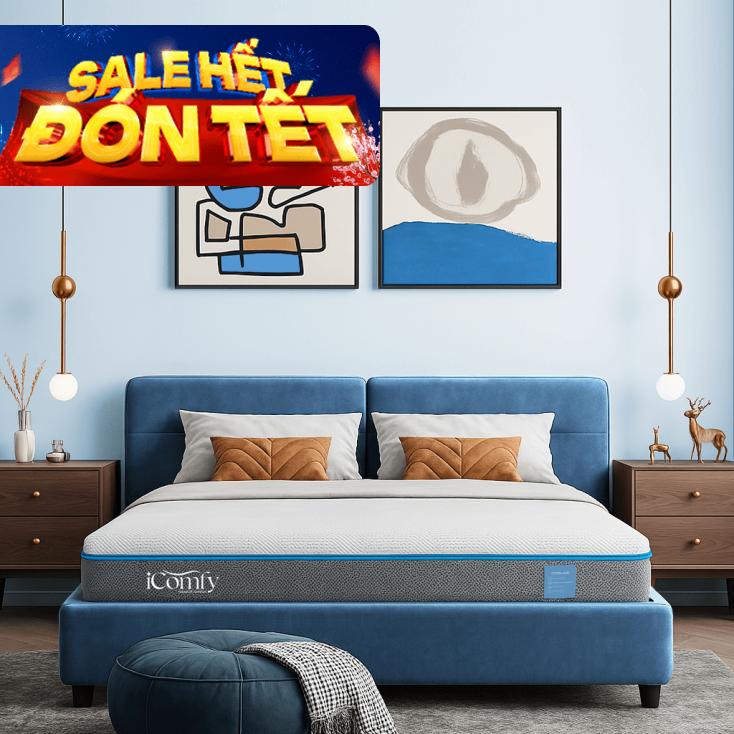Nệm foam iComfy Coolax massage thoáng mát dày 15cm