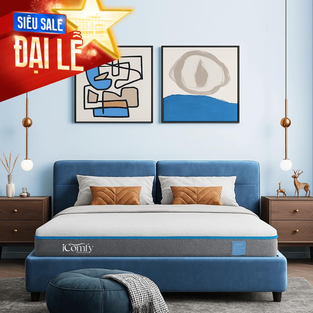 [BST Ngủ Mát] Nệm foam iComfy Coolax Mát Sâu Đa Tầng Massage Dày 15cm