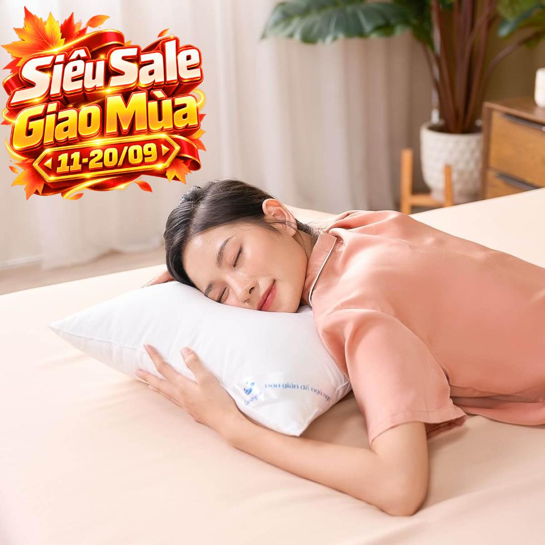 Gối lông vũ nhân tạo Goodnight Mochi siêu êm chuẩn khách sạn 5 sao