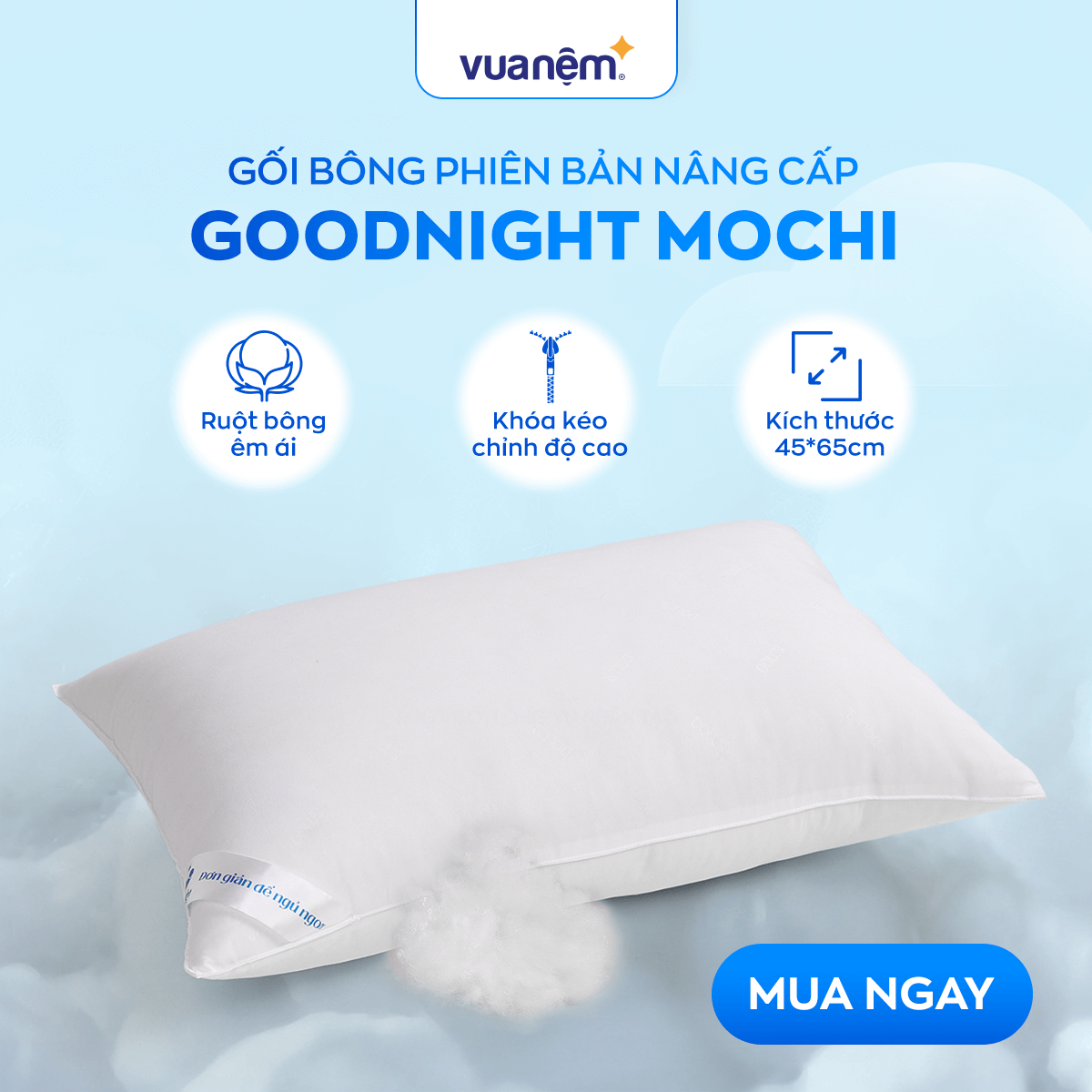 Gối lông vũ nhân tạo Goodnight Mochi