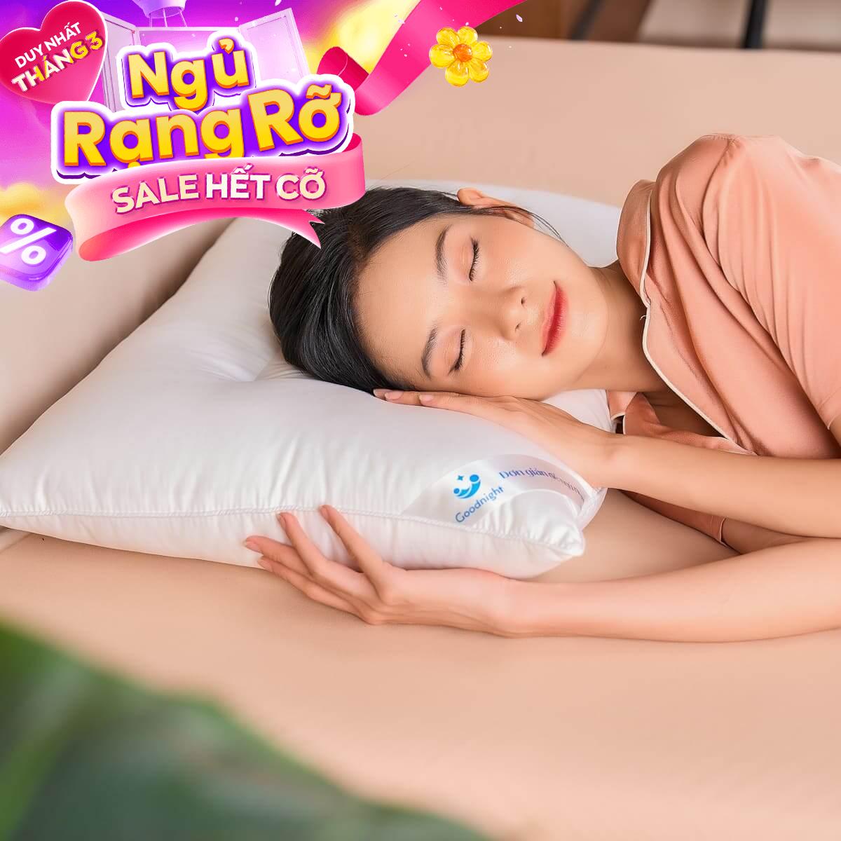 Gối lông vũ nhân tạo kiểu dáng định hình Goodnight Mochi