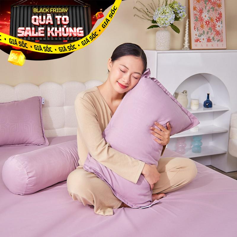 Bộ chăn ga chun Amando Rina 5 chi tiết thông thoáng, mềm mại