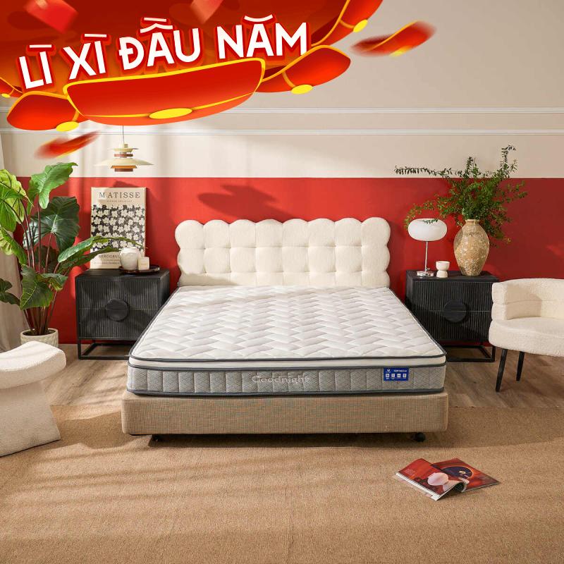 Nệm lò xo Goodnight Sleep Wave cách ly chuyển động dày 20cm