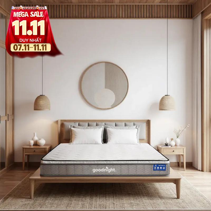 Nệm lò xo Goodnight SleepWave Hybrid (Sleep Wave 4.0) giảm tiếng ồn dày 20cm