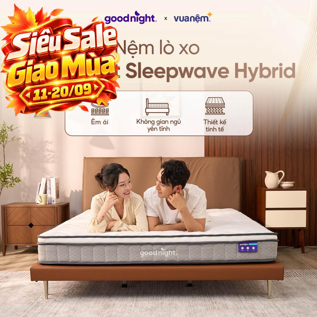 Nệm lò xo Goodnight SleepWave Hybrid (Sleep Wave 4.0) giảm tiếng ồn dày 20cm
